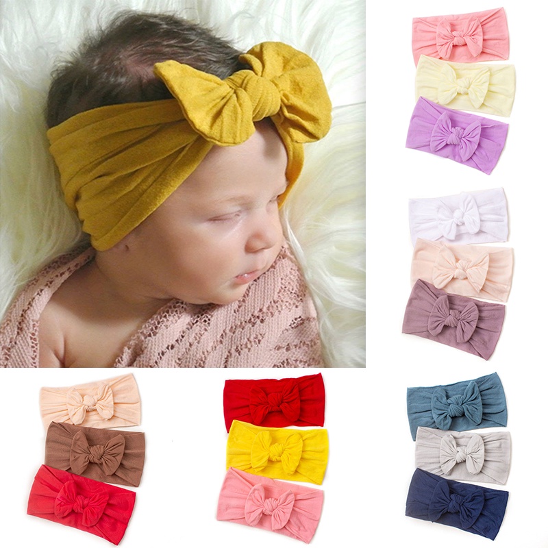 Set 3 Băng Đô Nơ Dễ Thương Cho Bé Gái Sơ Sinh