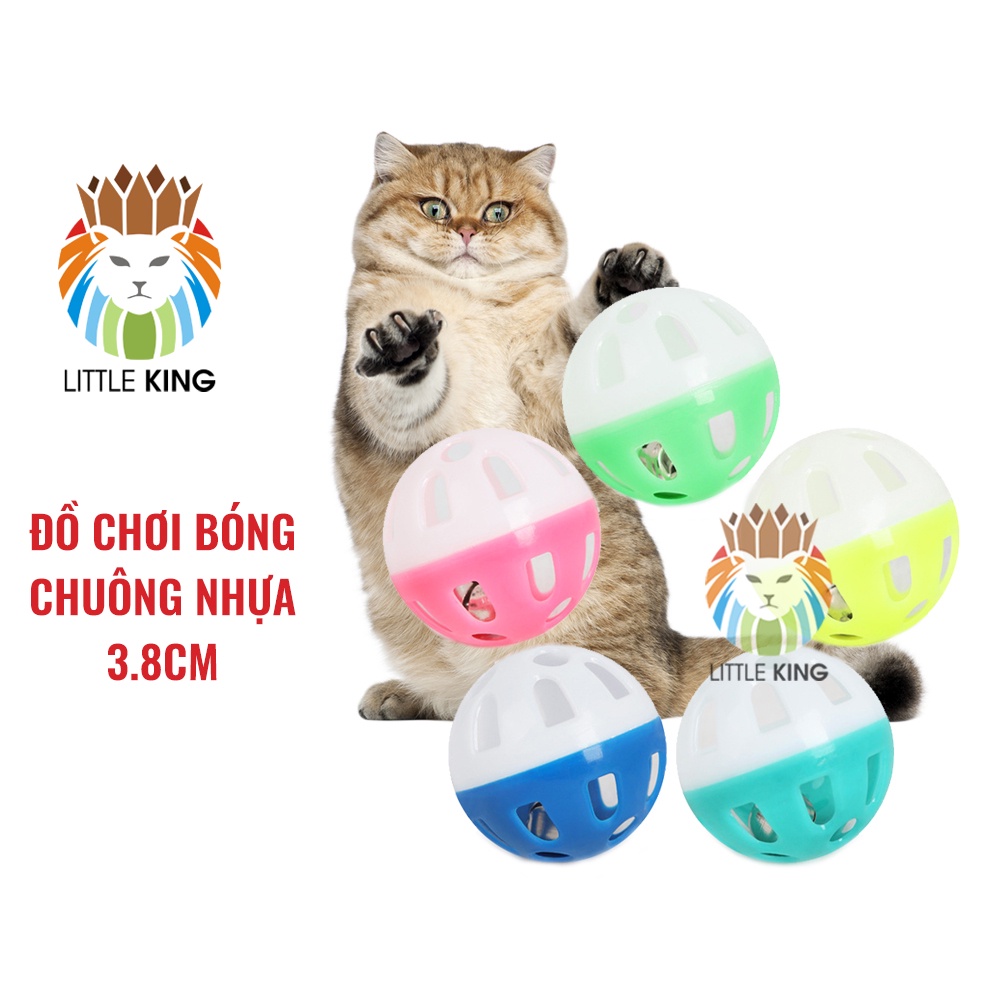 Bóng đồ chơi cho mèo Little King Bóng chuông nhựa nhiều màu kích cỡ 3.8cm