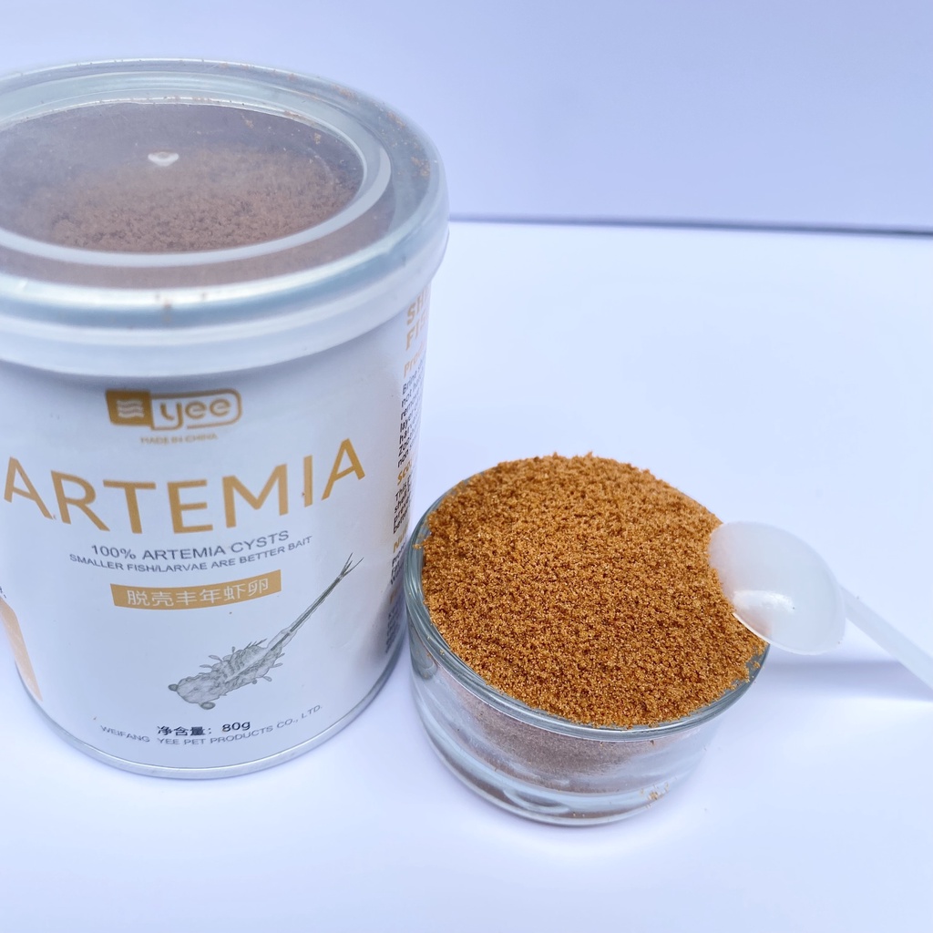 Artemia tách vỏ sấy khô YEE lon 150ml (80g) ( tặng kèm ống artemia nhỏ giọt)