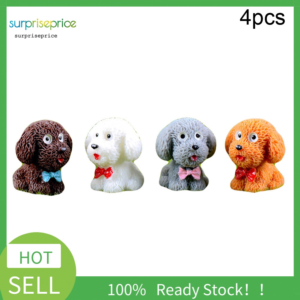 Set 4 Mô Hình Chú Chó Con Dễ Thương Dùng Trang Trí Vườn DIY