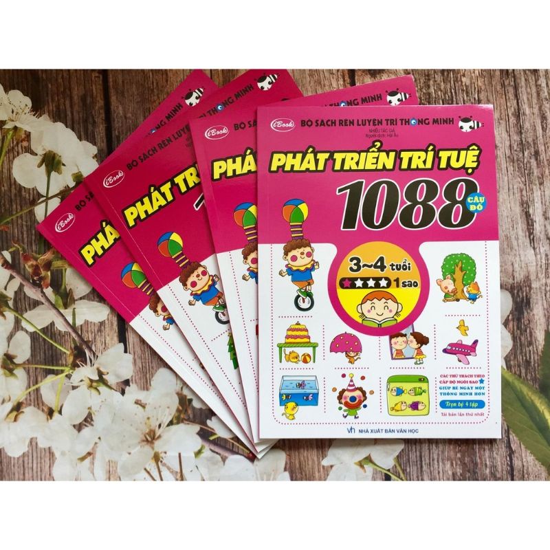 Sách - 1088 câu đố phát triển trí tuệ cho bé 3-4 tuổi