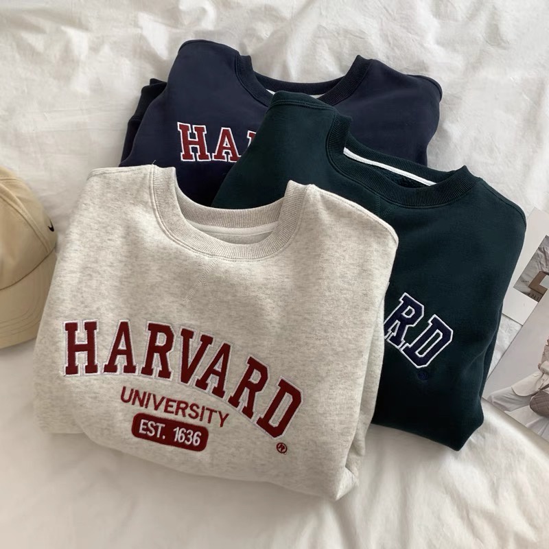 Áo Sweater nỉ bông HARVARD unisex nam nữ (Ảnh thật/Có sẵn)