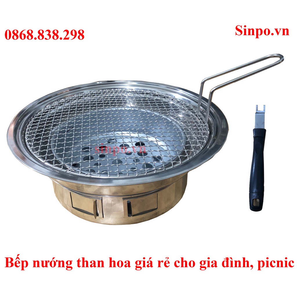 Bếp nướng than hoa âm bàn ngoài trời giá rẻ, bình dân, gia đình, quán nướng ngoài trời