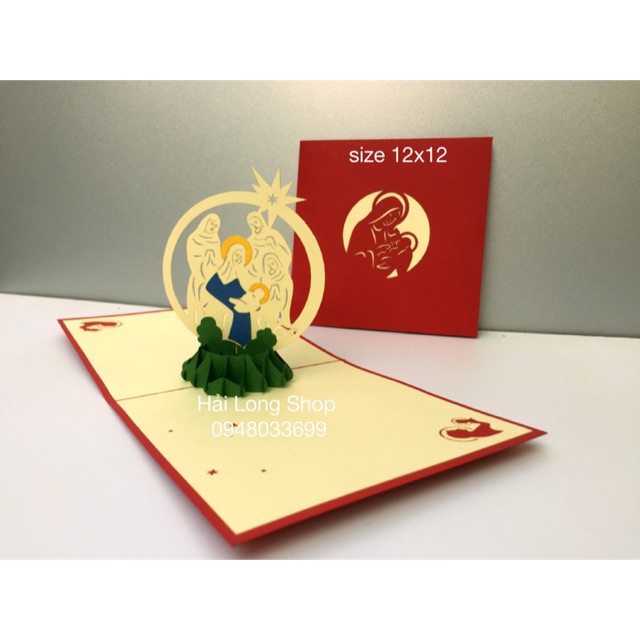 Chúa Giê Su chào đời - Noel - Thiệp 3D