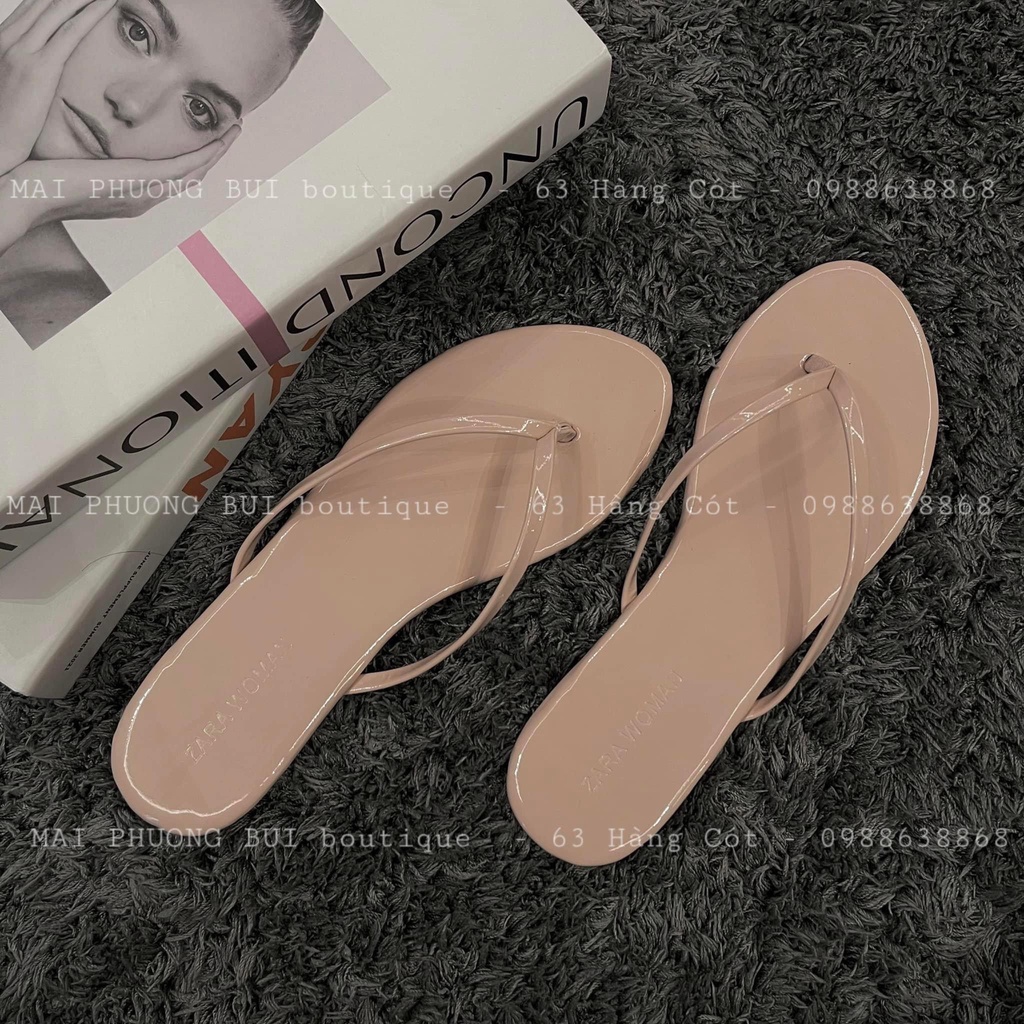 Dép nữ kẹp ngón da bóng nhiều màu cực sang chảnh đi biển, đi du lịch, dép nữ xỏ ngón đẹp