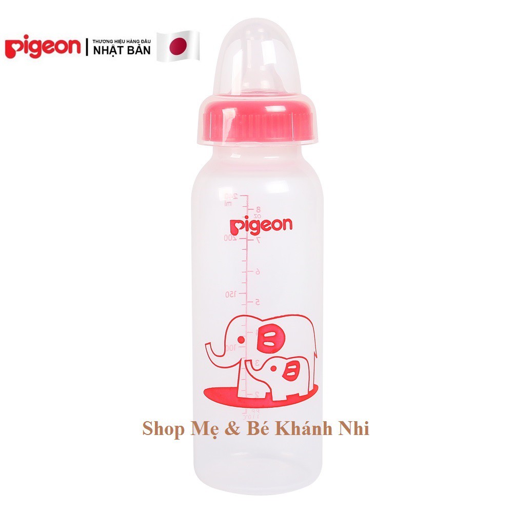 [Mã 267FMCGSALE giảm 8% đơn 500K] Bình sữa Pigeon 240ml nhựa PP tiêu chuẩn - Bình Sữa Pigeon Cổ Hẹp 240ml