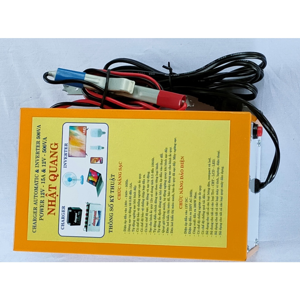 Máy sạc bình ắc quy 12v tự động  và đảo điện 12vDC ra 220v AC