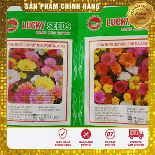 Combo 2 gói hạt giống hoa Mười giờ Mỹ Mix Lucky seeds, tặng 1 gói NPK