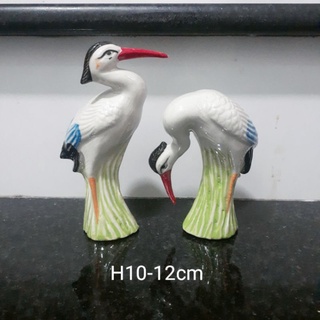 Đôi cò sứ Bát Tràng( trang trí tiểu cảnh sân vườn)H 10-12cm