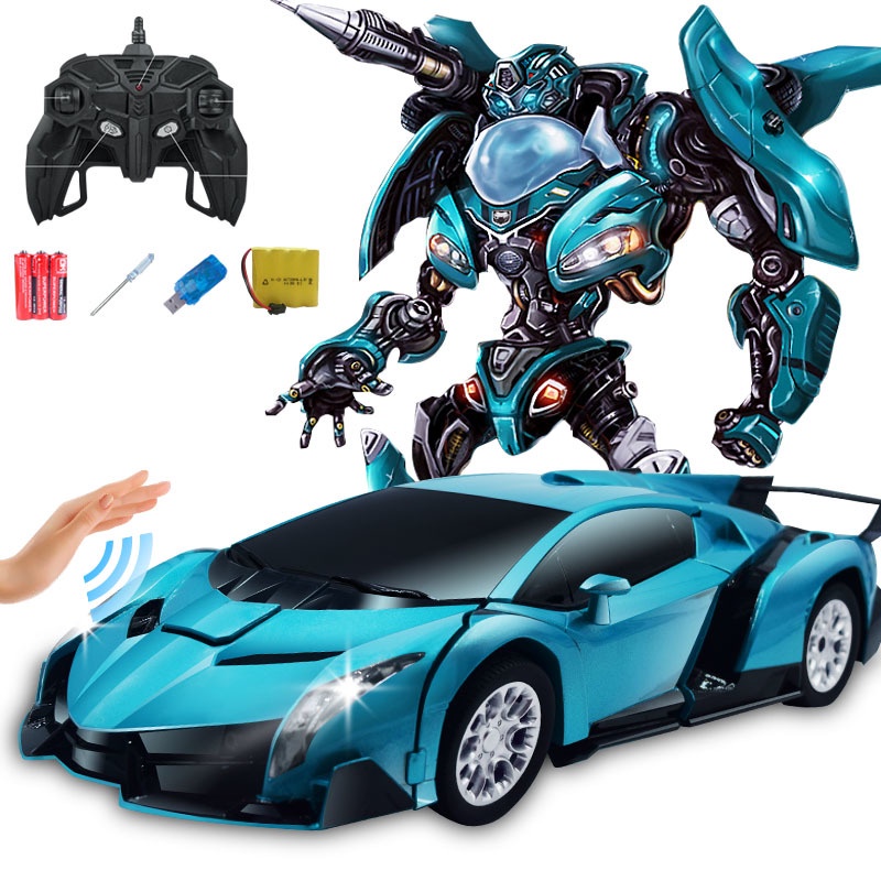 Cảm ứng đồ chơi biến hình Kim Cương điều khiển từ xa xe sạc robot đua trẻ em trai