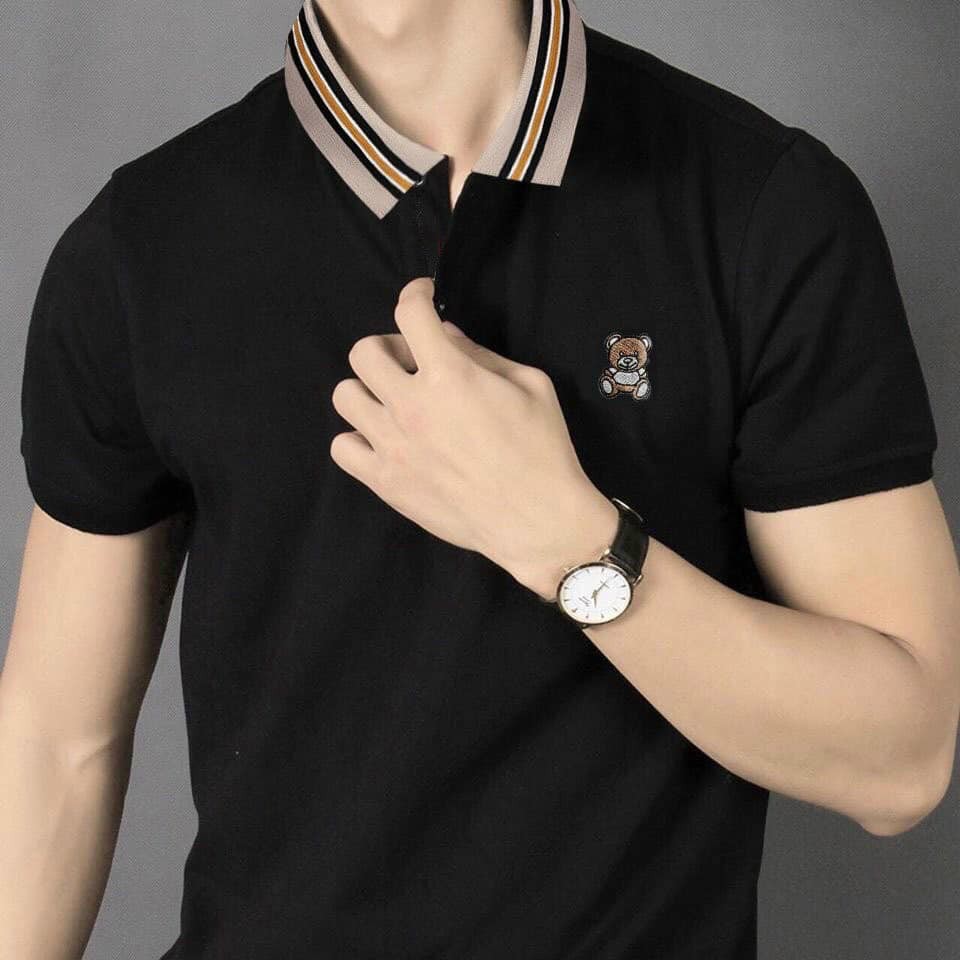 Áo thun polo nam phông có cổ cao cấp thêu gấu cao cấp thấm hút tôt xuất xịn hàng vnxk