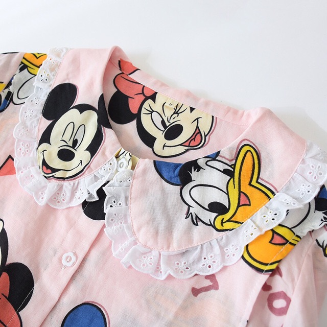 Đồ Bộ Sau Sinh Cho Con Bú| Đồ Bộ Bầu| Chất Xô Nhật| Tay Dài Quần Dài Hoạ Tiết Vịt &amp; Mickey