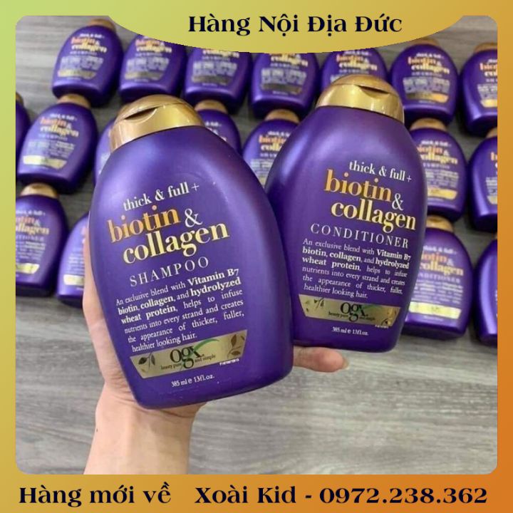 Dầu gội và xả chống rụng tóc Biotin & Collagen Đức- 385ml Đủ Bill