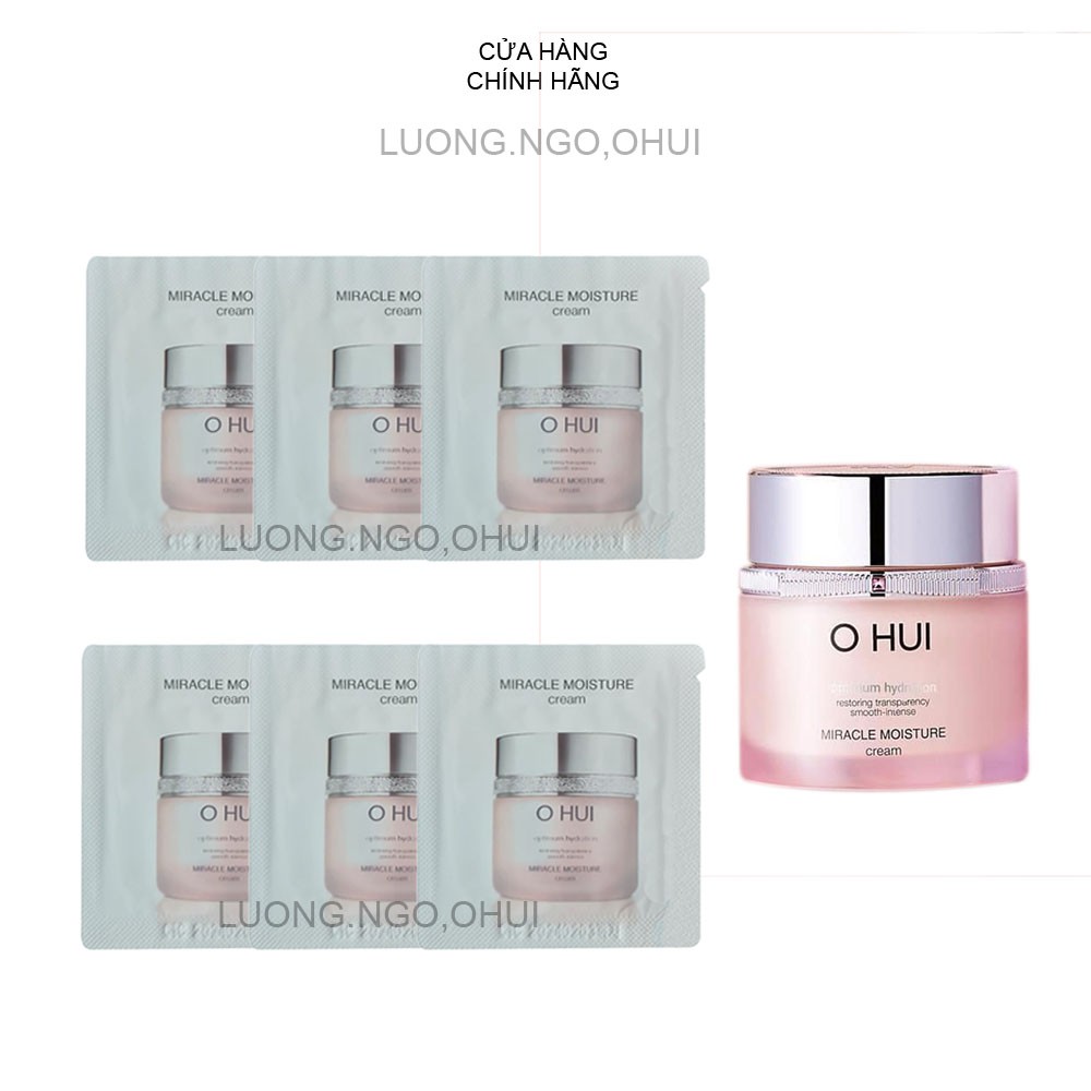 Gói kem sample Ohui hồng dưỡng ẩm chuyên sâu, làm da trắng hồng và chống lão hóa OHUI Miracle Moisture Cream 1ml