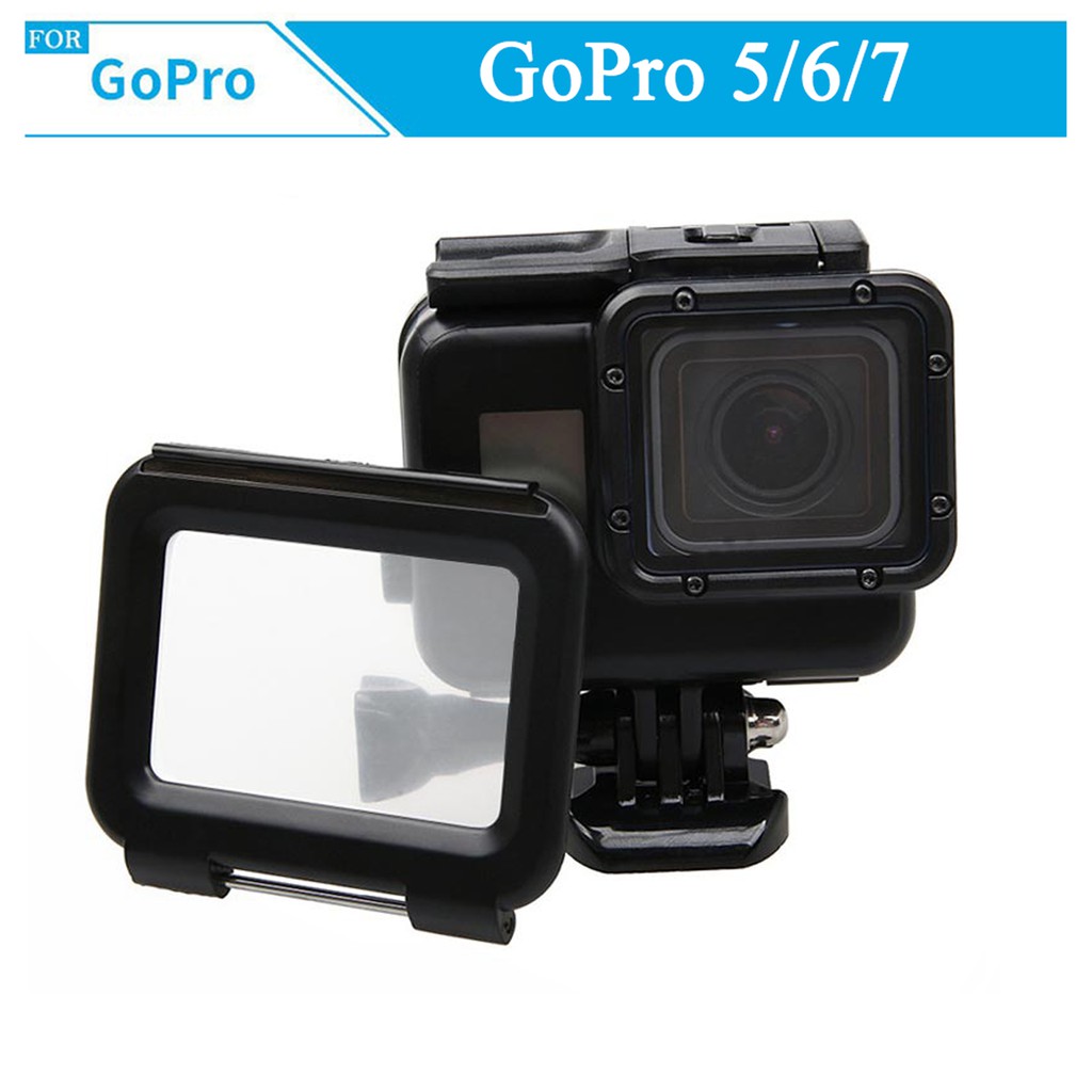 Case chống nước màu đen kèm nắp cảm ứng cho GoPro Hero 7/6/5, GoPro new hero 2018