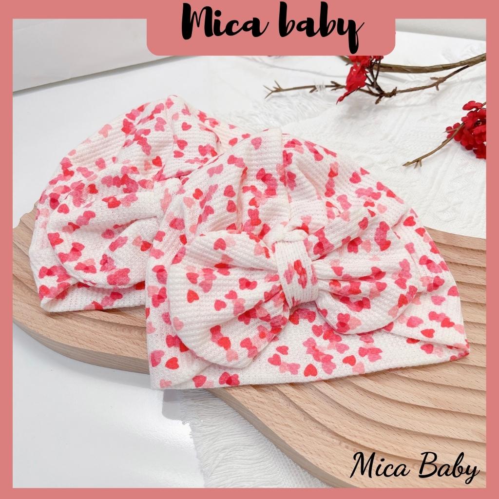 Mũ nón turban thắt nơ hình tym đáng yêu cho bé gái 6-10kg Mica baby MTB75