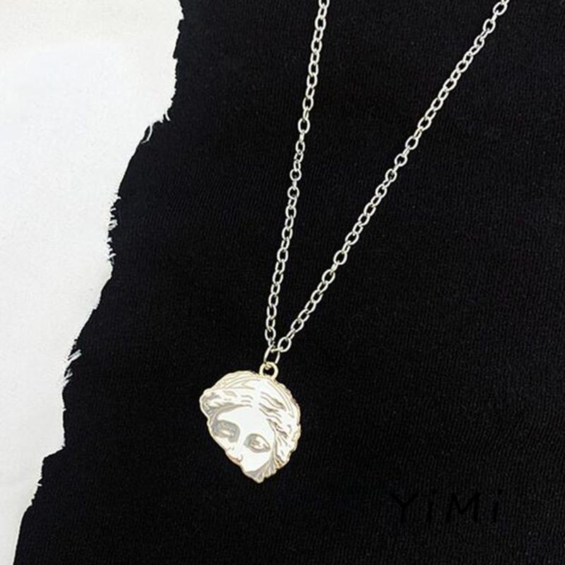 Vòng cổ Choker Bằng Hợp Kim Mặt Tượng Đầu Người Phong Cách Vintage Thời Trang Cho Cặp Đôi