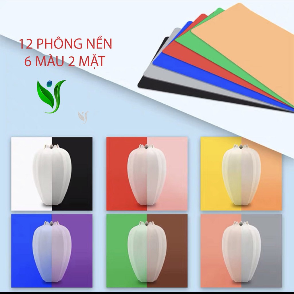 Hộp Chụp Sản Phẩm Puluz Kích Thước 25*25*25, Dàn Đèn Led Siêu Sáng Tặng Kèm 12 Màu Nền