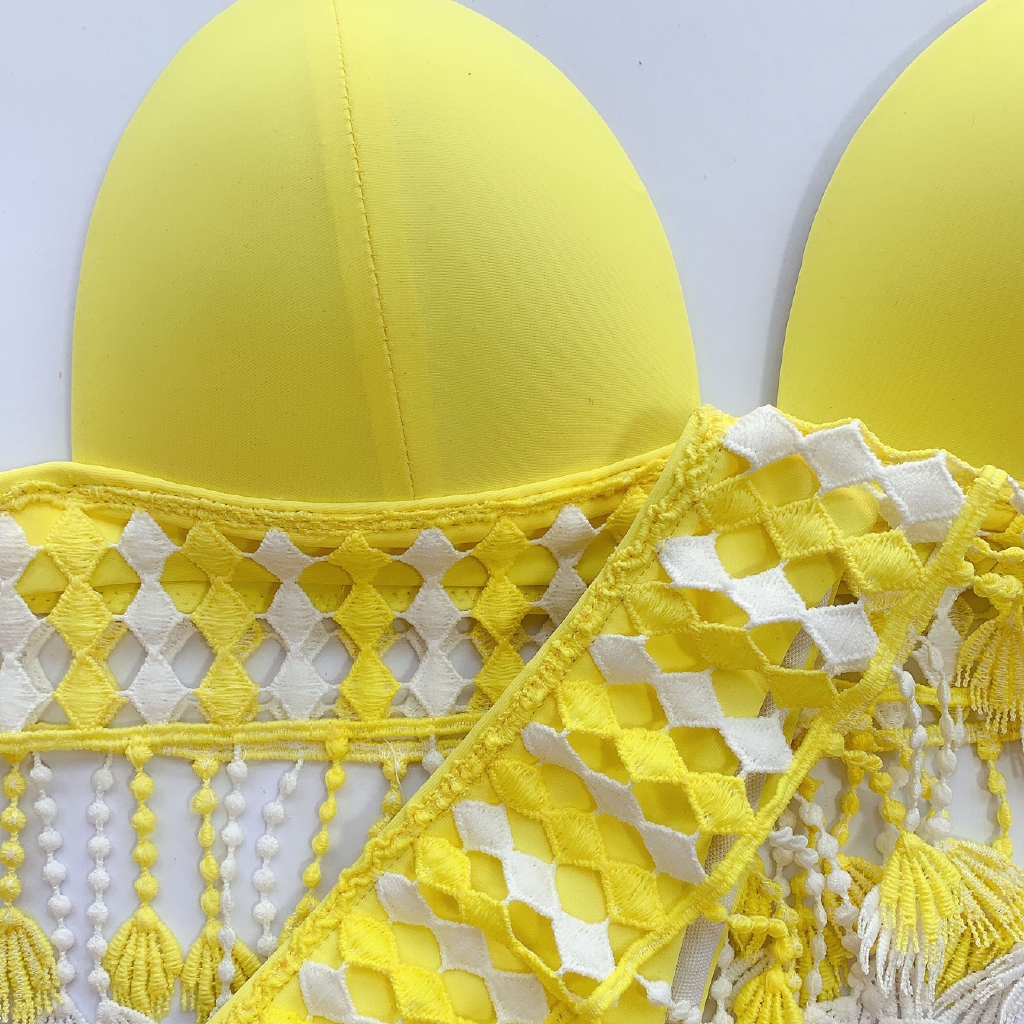 Set bikini nâng ngực thiết kế dây tua rua thời trang quyến rũ cho nữ | BigBuy360 - bigbuy360.vn