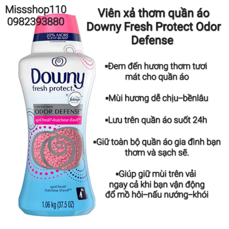 Hạt (viên) xả thơm và mềm vải Downy Fresh Protect USA