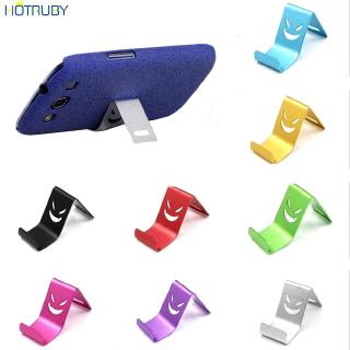【ht】Smile Metal Cell Phone Holder Tablet Universal Smart Phone Stand Bracket Random Color