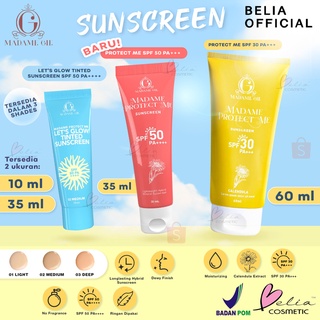 Image of ❤ BELIA ❤ MADAME GIE Protect Me SPF 30 w Aloe Vera 60mL | Protect Me Let's Glow Tinted SPF 50 PA ++++ 10ml | Sunscreen sunblock tabir surya sun block