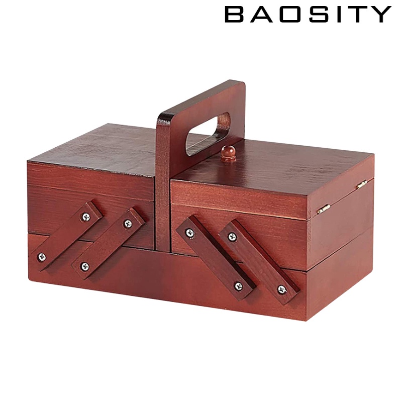 [BAOSITY]Foldable Sewing Box Needles Thread Scissors Sew Basket Jewelry Boxes