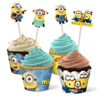 Ly Giấy Cupcake Sinh Nhật + Tem Cắm