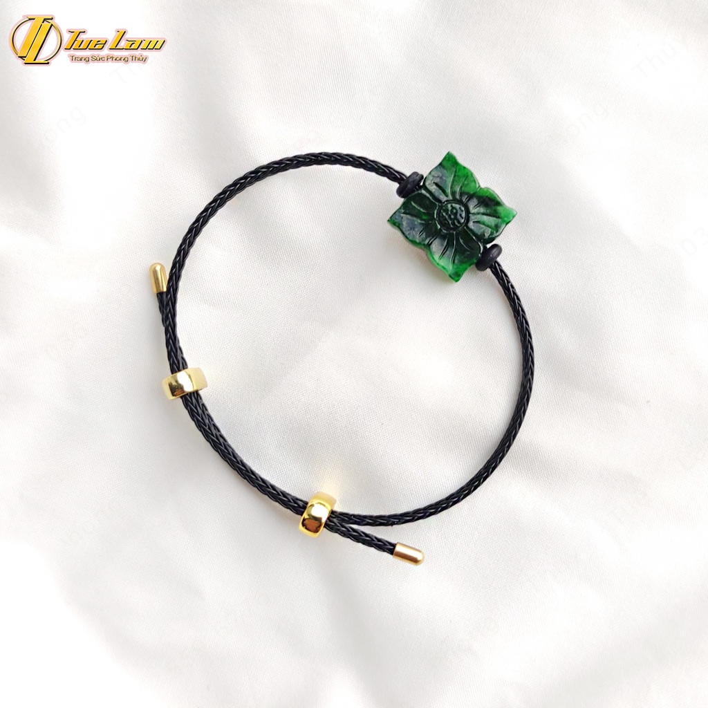 Vòng tay may mắn tài lộc charm hoa mai tứ quý sơn thủy màu xanh lá hợp mệnh mộc hỏa - Tuệ Lâm