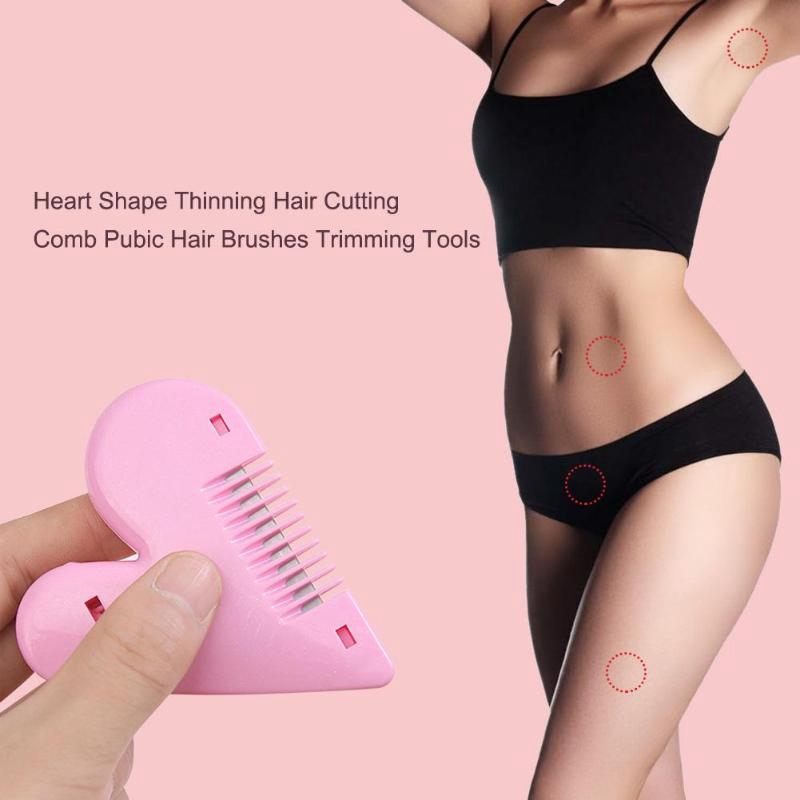 [Hàng mới về] Lược có lưỡi dao cắt tỉa lông mu hình trái tim độc lạ