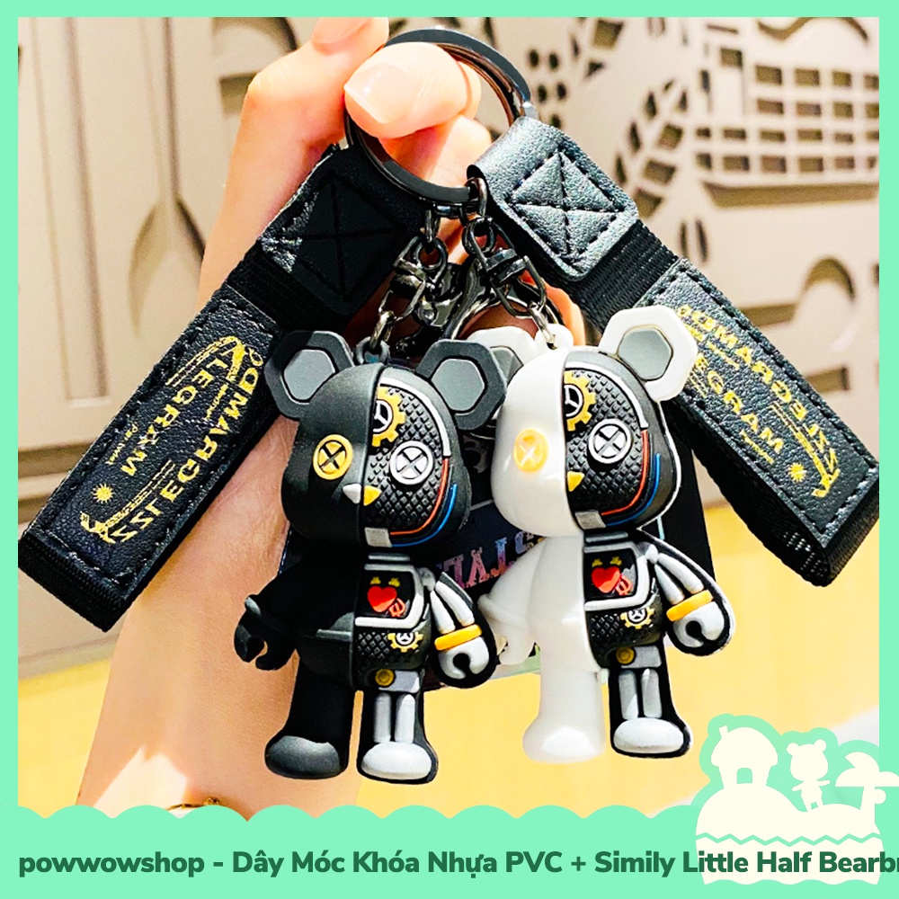 [Sẵn VN - Hỏa Tốc] Dây Móc Khóa Nhựa PVC + Simili Mẫu Gấu Bearbrick Little Half Anatomy