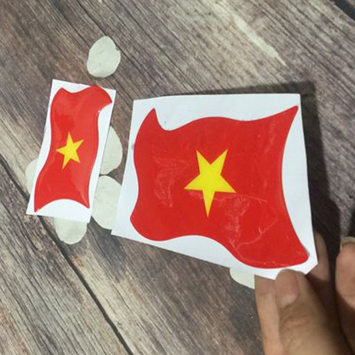 Tem, decal dán  hình cờ đỏ sao vàng