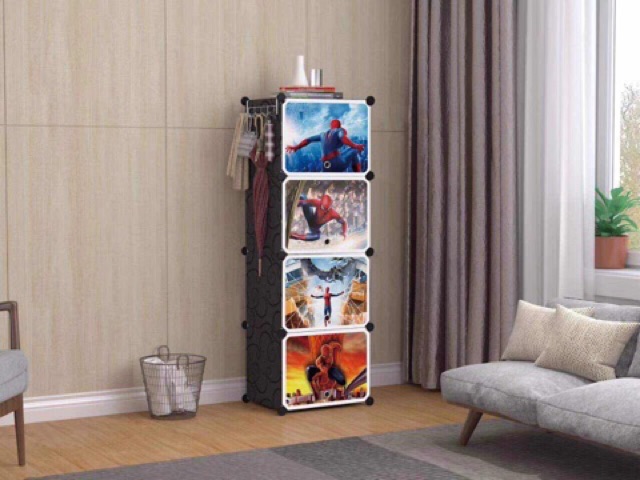 Tủ quần áo 3 ô cho bé để đồ gấp Size sâu 47cm.