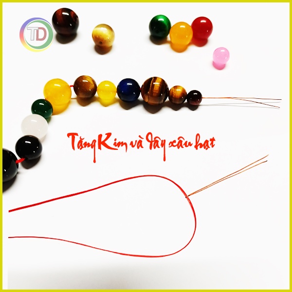 Hạt đá xâu vòng phong thủy đủ màu theo mệnh size 8 10 12 ly xâu vòng tay vòng cổ - GIÁ CHO 1 HẠT - Tặng dây và kim xâu