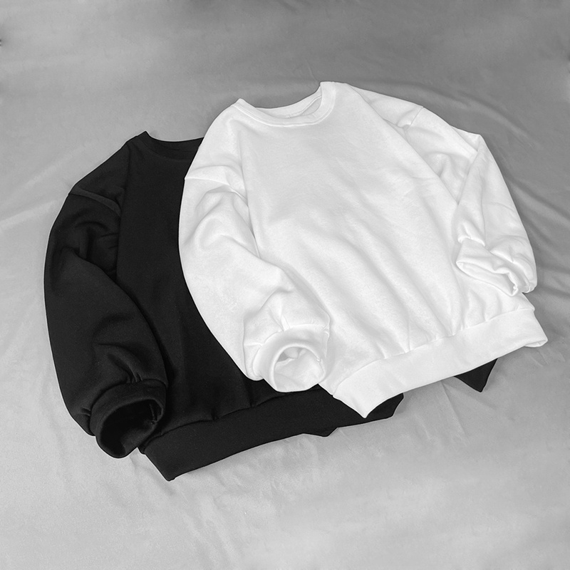 Áo sweater trắng form rộng bigsize giấu quần Hàn Xẻng