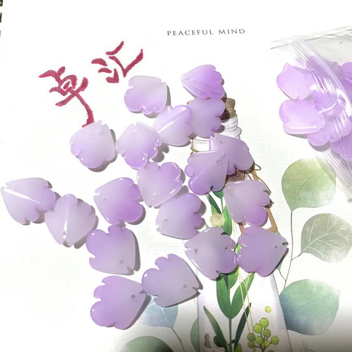 5 cánh hoa mẫu đơn thủy tinh 18mm nguyên liệu làm trâm, làm trang sức