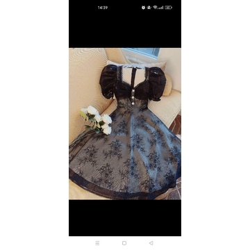 Đầm ren dáng xòe tay phồng 2 lớp ren mềm giá siêu rẻ