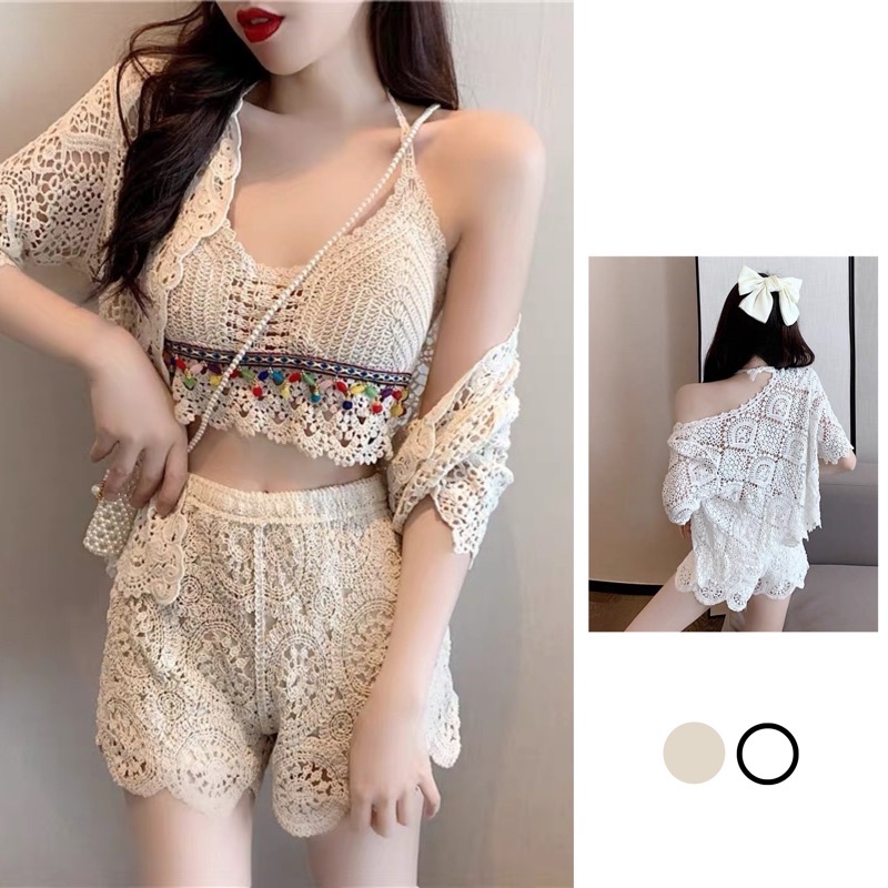 Ren 25-bikini ren đi biển thổ cẩm - Sét đồ đi biển đan móc có bán rời theo phân loại