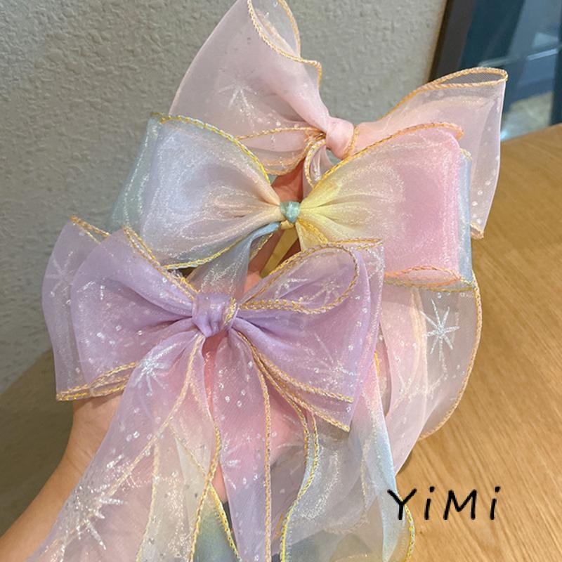 Dây Cột Tóc Nơ Đính Ngôi Sao Nhiều Màu Xinh Xắn Thời Trang Cho Bé Gái