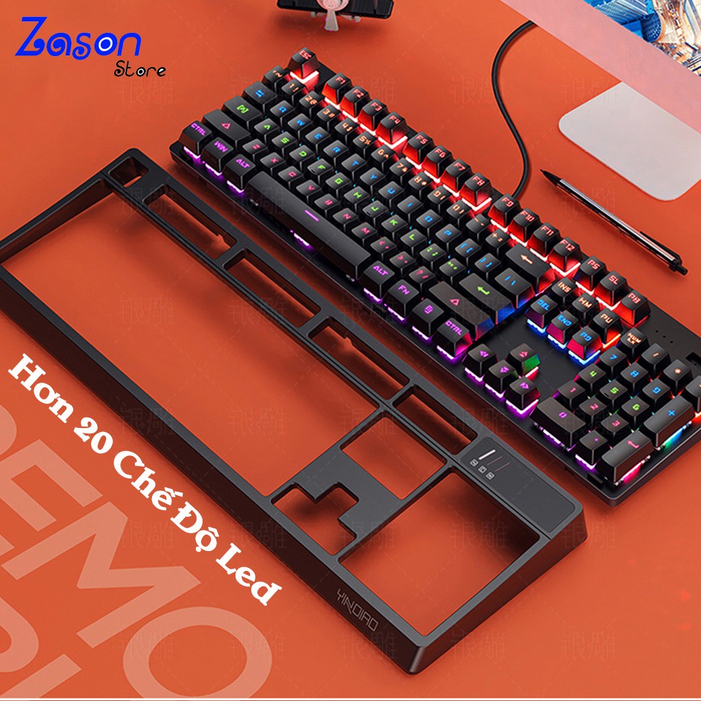 Bàn Phím Cơ Chuyên Game Yindiao K300 Blue Switch Có Nắp Bảo Hộ Tùy Chỉnh Chế Độ Full Led RGB | BigBuy360 - bigbuy360.vn