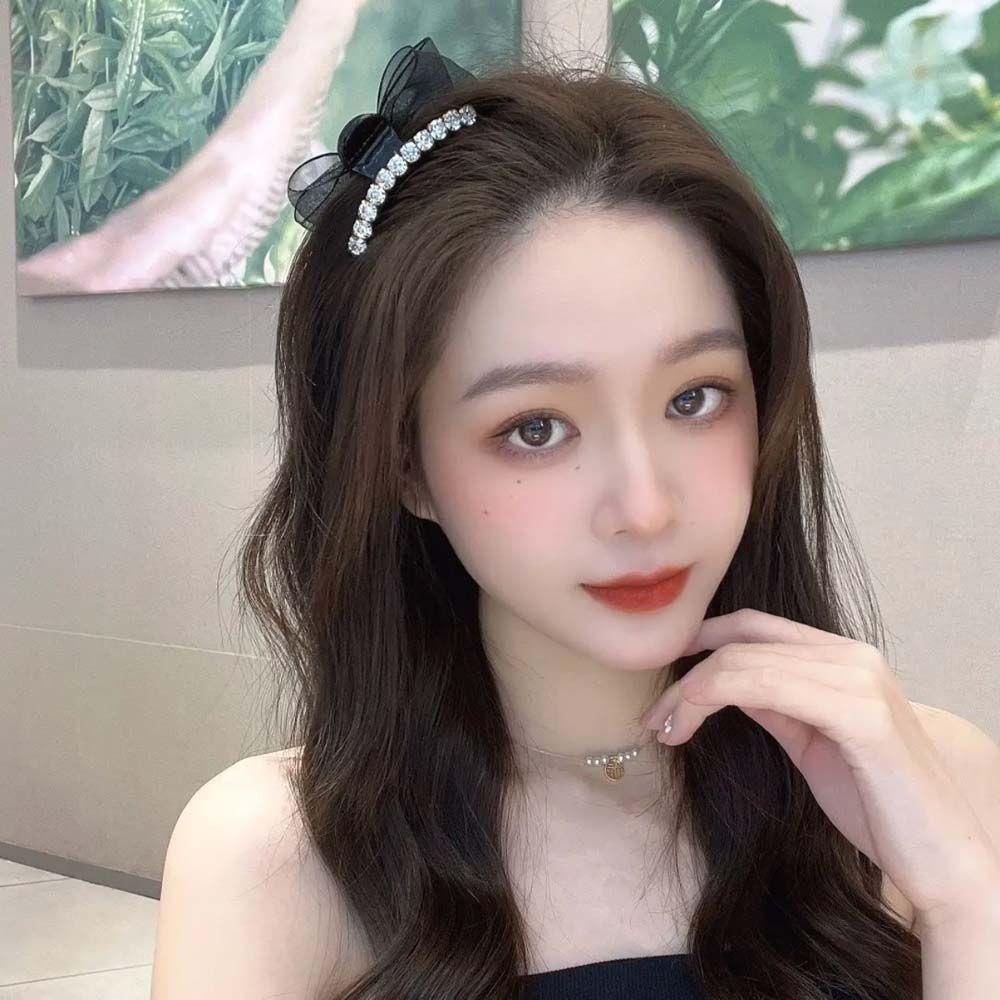 QQMALL Kẹp Tóc Nơ Lưới Thời Trang Cho Nữ