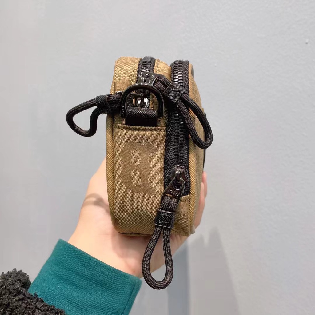 ✅ Túi MLB Monogram Nylon Jacquard Mini Crossbody Bag Boston Red Sox Brown 3ACRS011N-43BGD | ẢNH THẬT