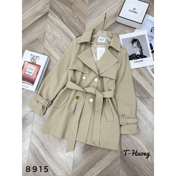 Áo măng tô nữ dáng lỡ, phong cách Hàn Quốc, chất kaki cao cấp