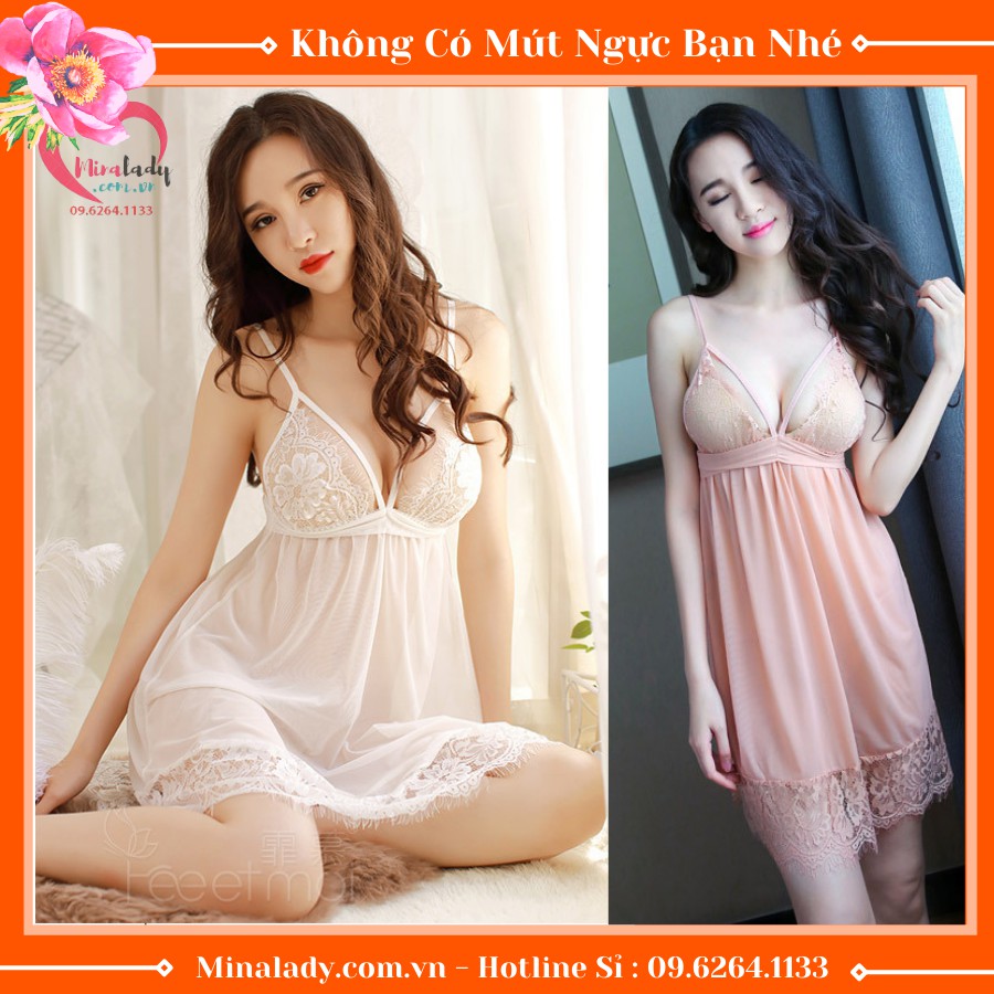 Đầm ngủ 2 dây nữ sexy gợi cảm xuyên thấu trong suốt voan ren giá rẻ nhiều màu (SEXY) | BigBuy360 - bigbuy360.vn
