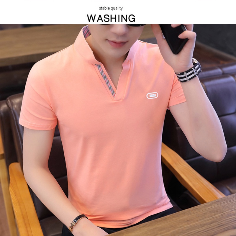 Áo polo AOKANG ngắn tay cổ đứng phong cách Hàn Quốc cho nam