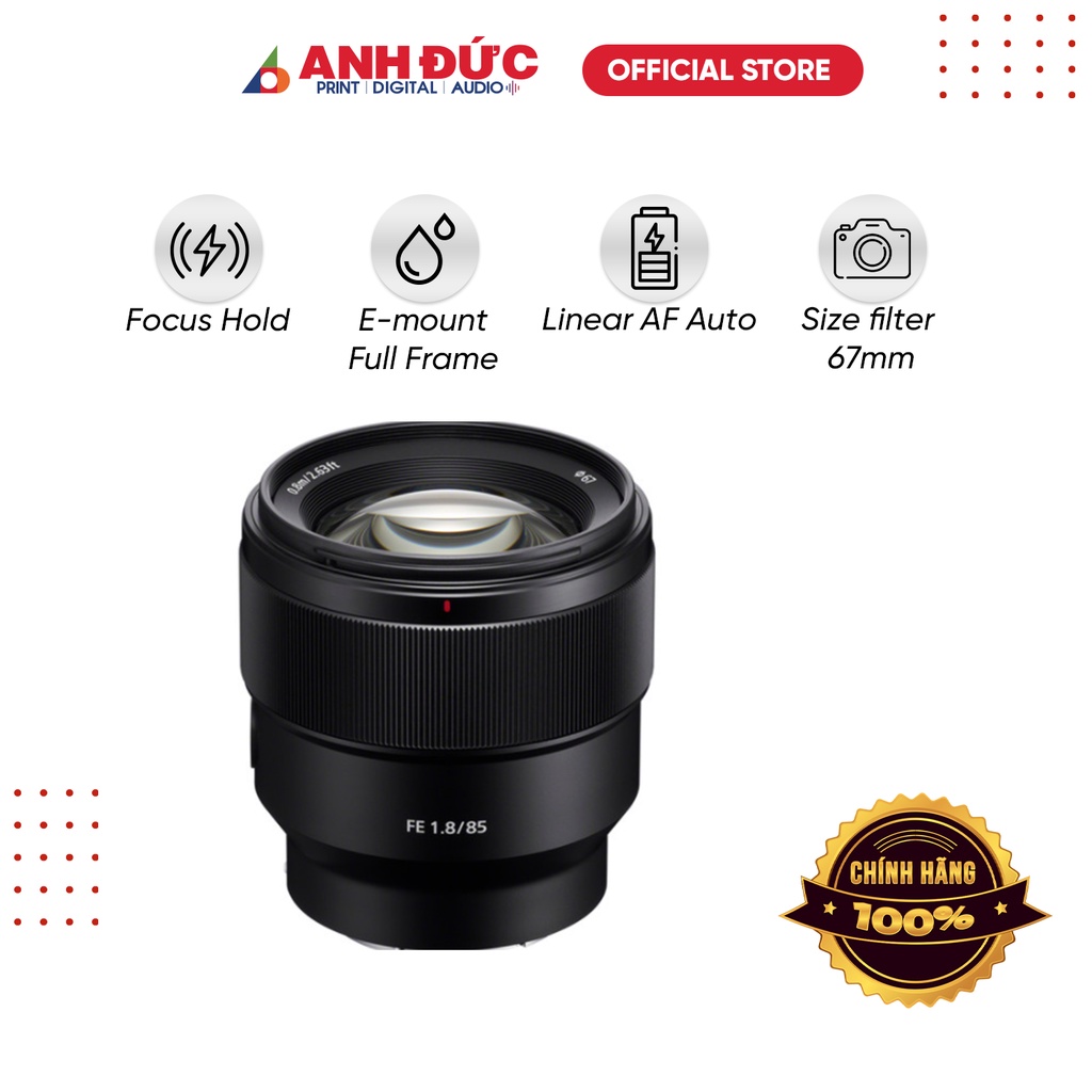 Ống kính Sony FE 85mm F1.8, Hàng chính hãng bảo hành 12 tháng Sony Việt Nam