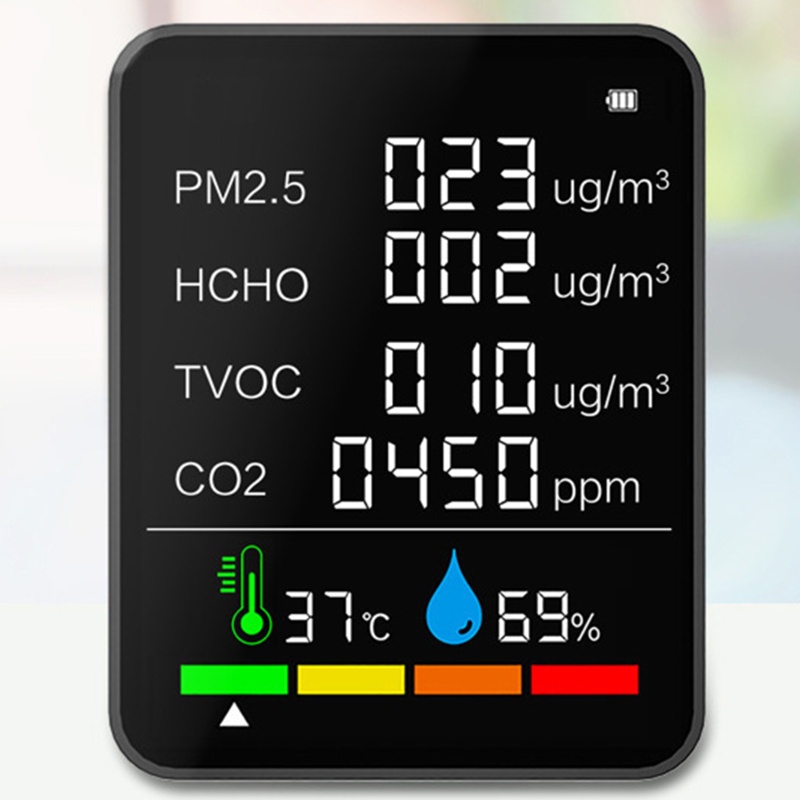 Thiết Bị Kiểm Tra Chất Lượng Không Khí CO2 6 Trong 1 Cho TVOC