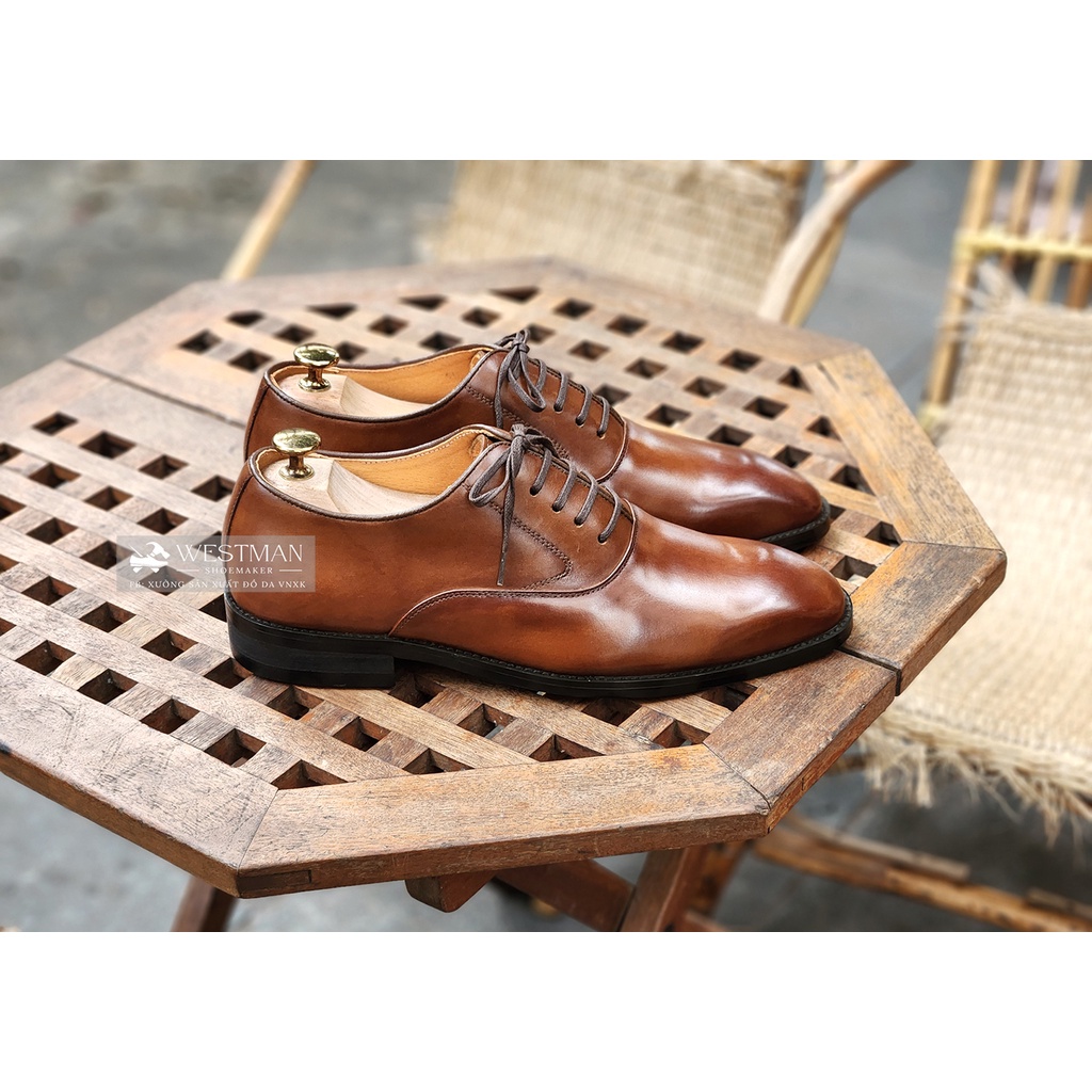 Giày nam Oxford Plain-toe Da Thật Westman W0021 Màu Light Brown