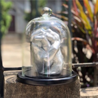 Chụp thủy tinh đế gỗ 15x20( ko phu kiện kèm theo)