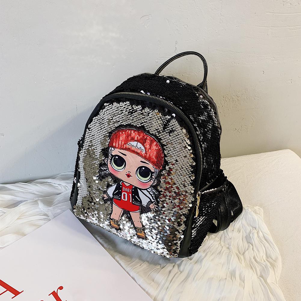 Glitter Women Sequins Backpack Girls Cartoon Cute Kids Daily Shoulder Bags